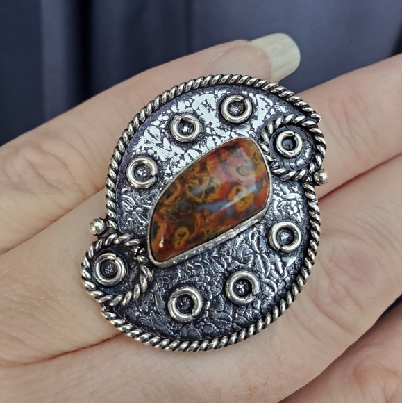 New Seam Agate 925 Silver Ring. - Picture 12 of 16